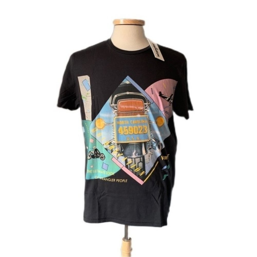 NWT Wrangler Large Retro Look Black T Shirt